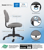 Boss Grey Deluxe Posture Chair, B315-GY